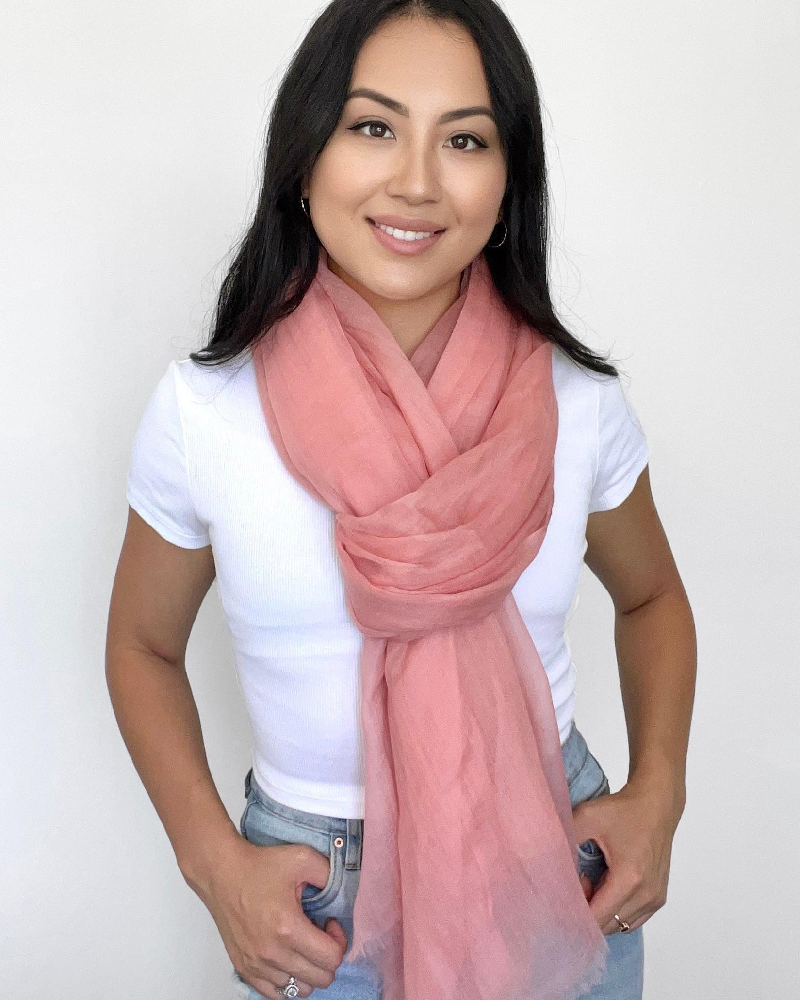 Clara Lightweight Cashmere Shawl - Blush