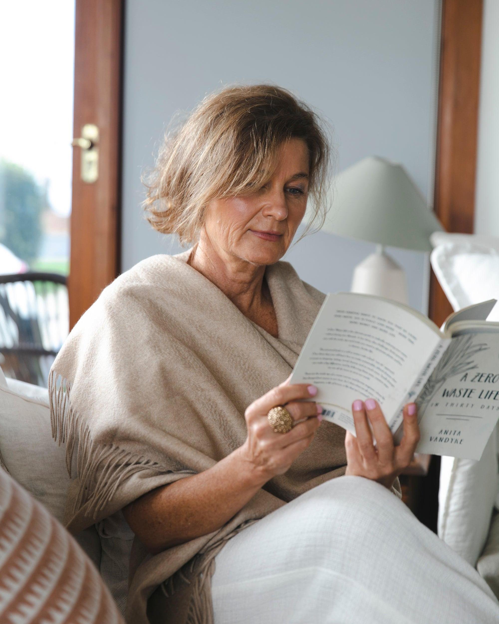 Alma Large Cashmere Wrap - Sand - Heirloom Cashmere Australia