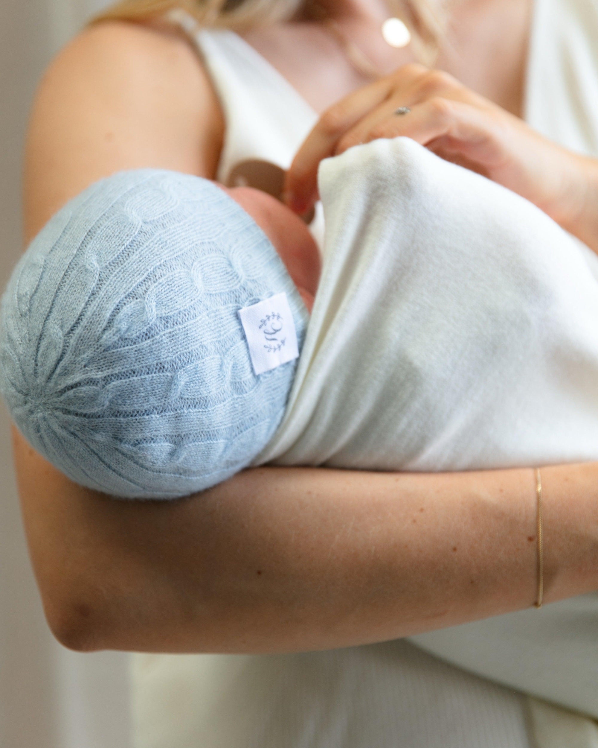 Cashmere Baby Beanie - Sky