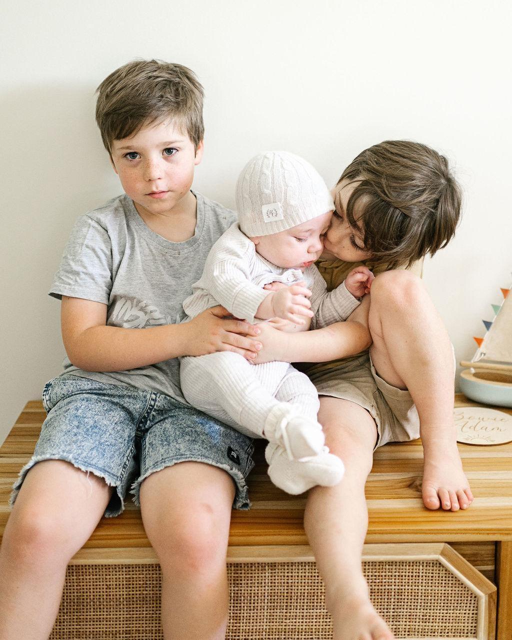 Cashmere Baby Beanie - Snow - Heirloom Cashmere Australia