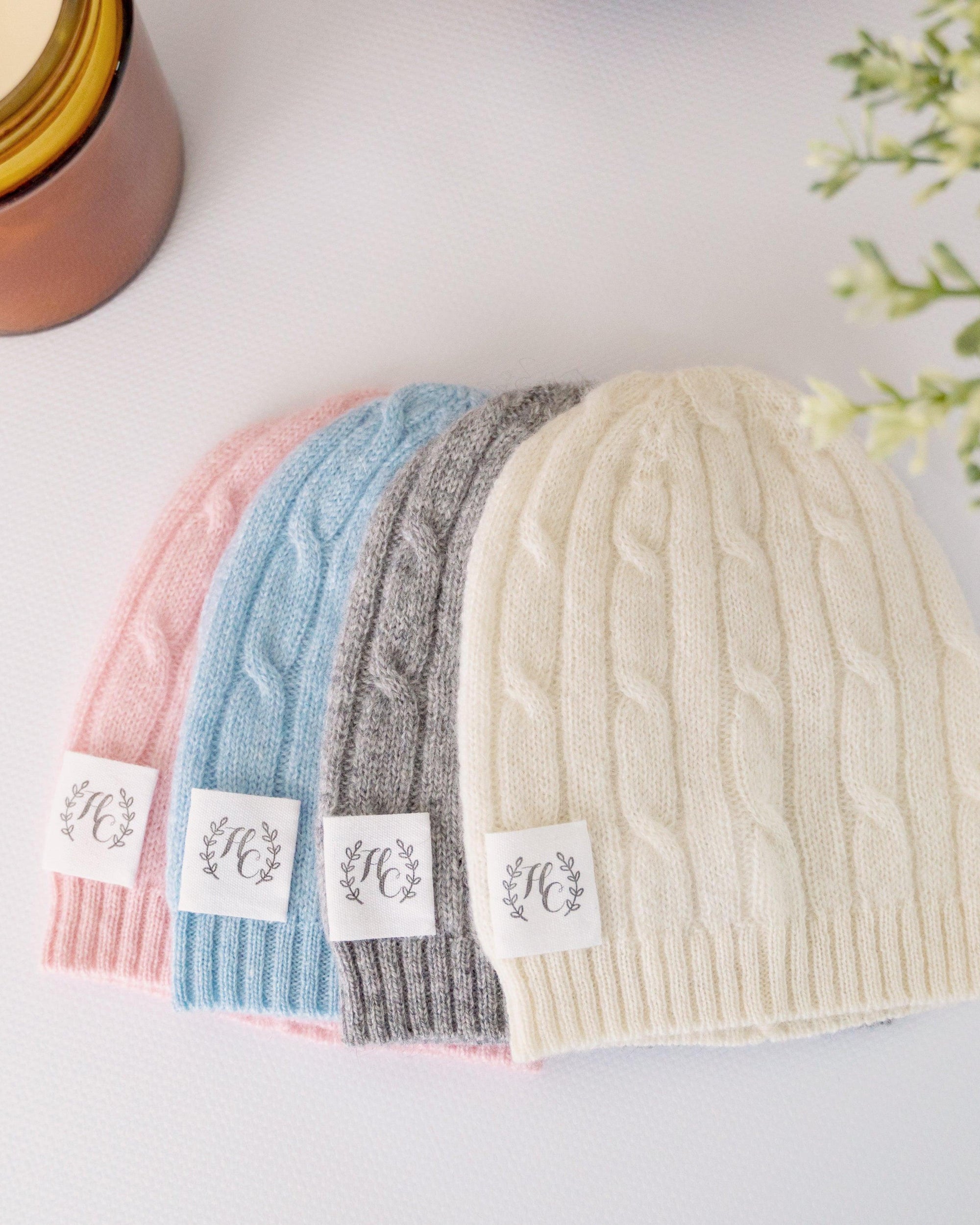 Cashmere Baby Beanie - Snow - Heirloom Cashmere Australia