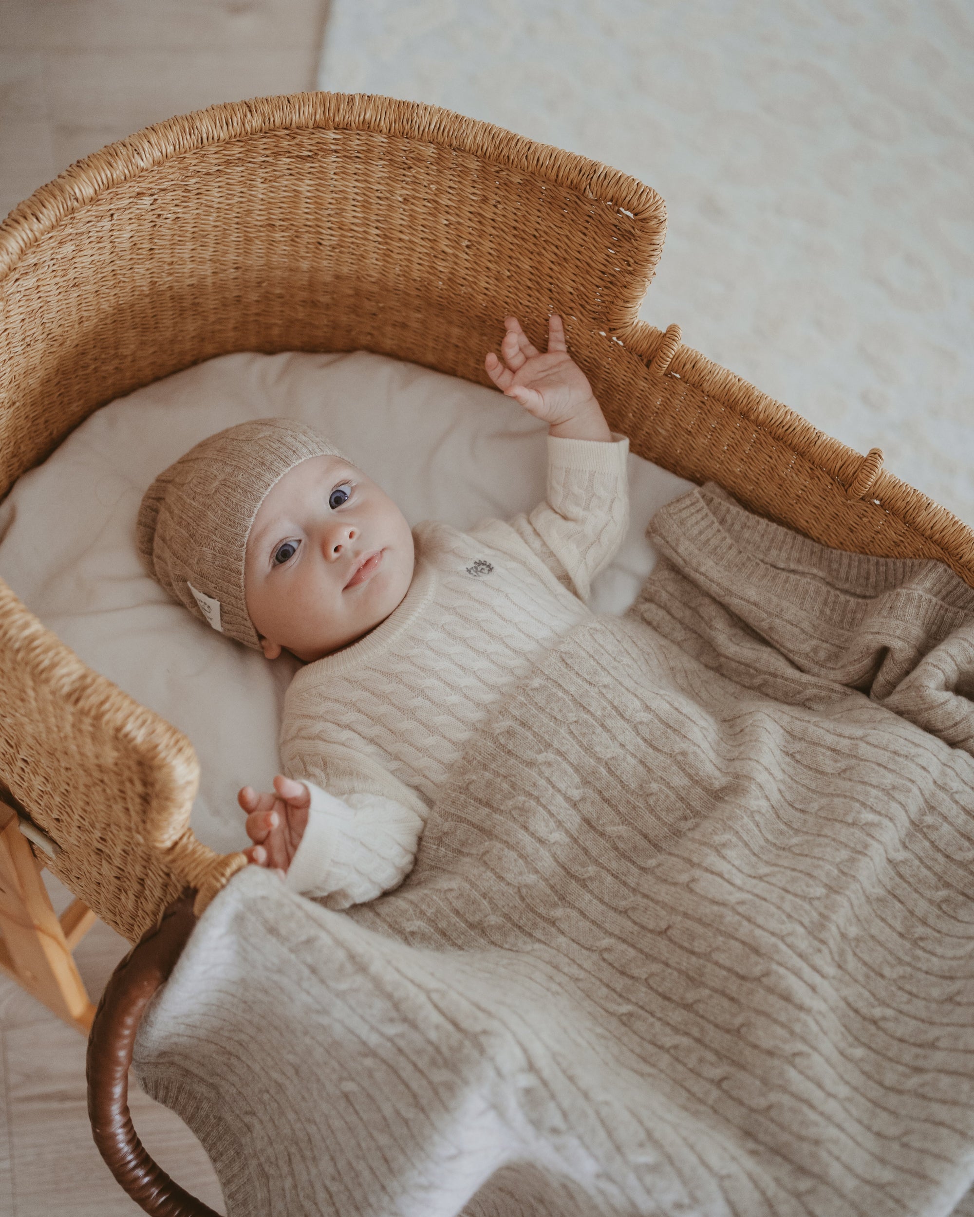 Cashmere Baby Beanie - Toast