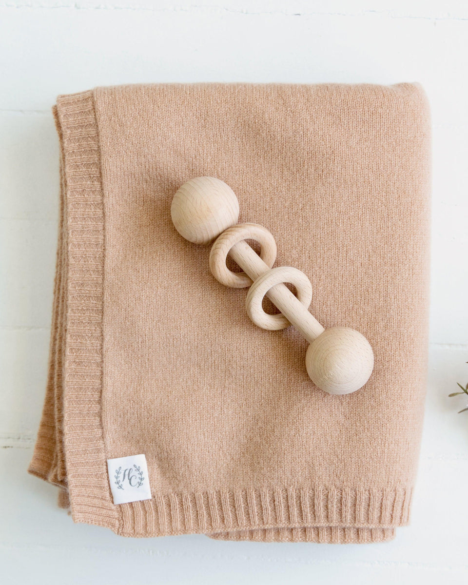 Cashmere Plain Knit Baby Blanket Cinnamon Heirloom Cashmere Australia