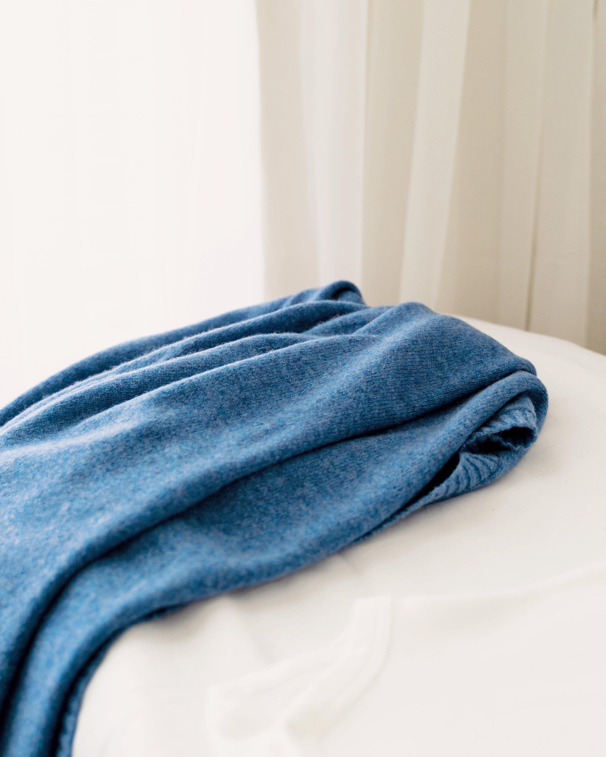 Cashmere Plain Knit Baby Blanket - Indigo - Heirloom Cashmere Australia