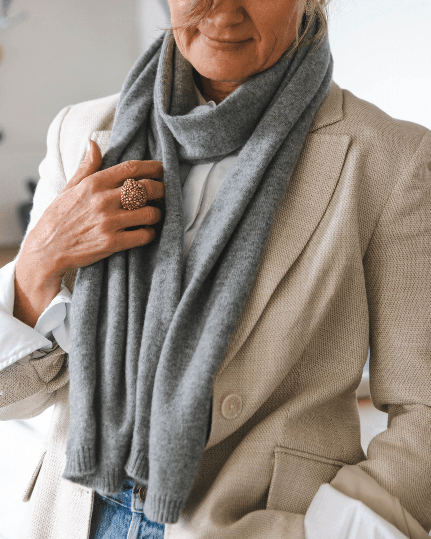 Meja Everyday Cashmere Scarf - Ash - Heirloom Cashmere Australia