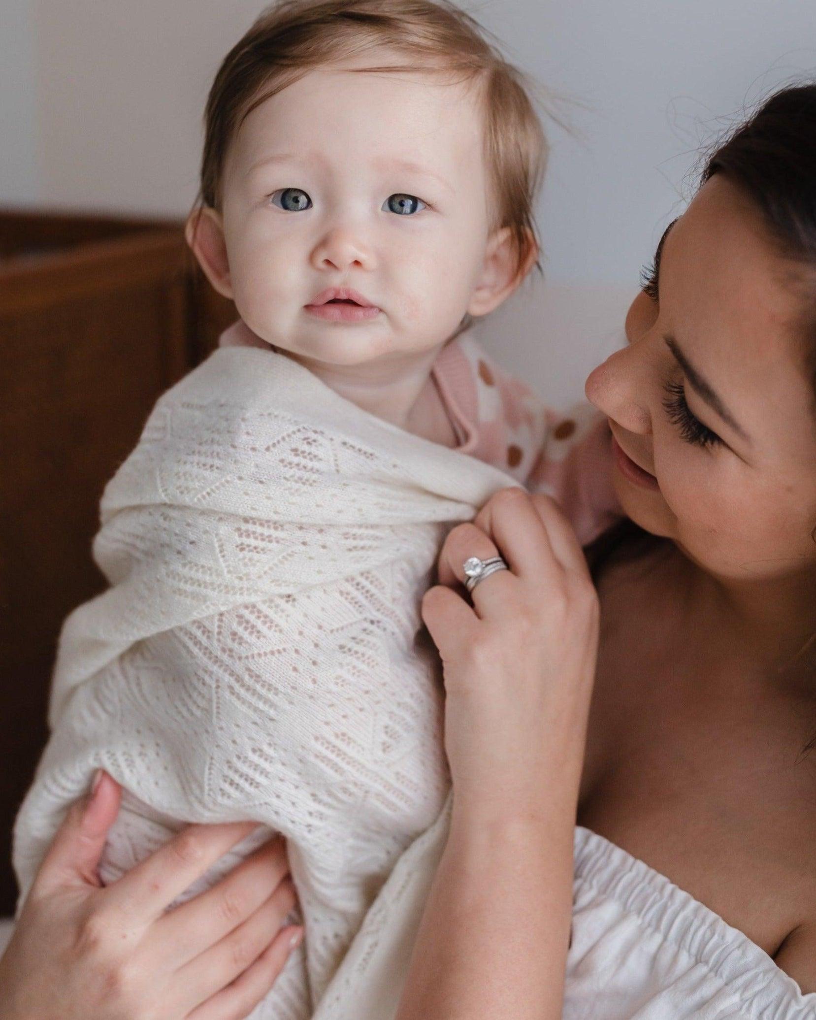 Vintage Cashmere Baby Blanket Snowflake – Heirloom Cashmere