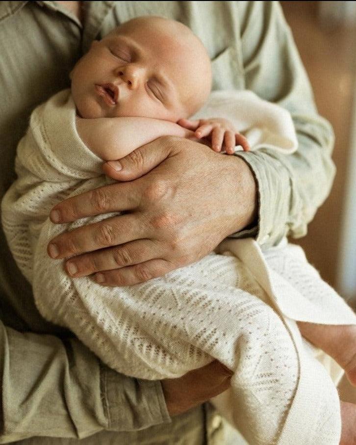 Vintage Cashmere Baby Blanket - Snowflake - Heirloom Cashmere Australia