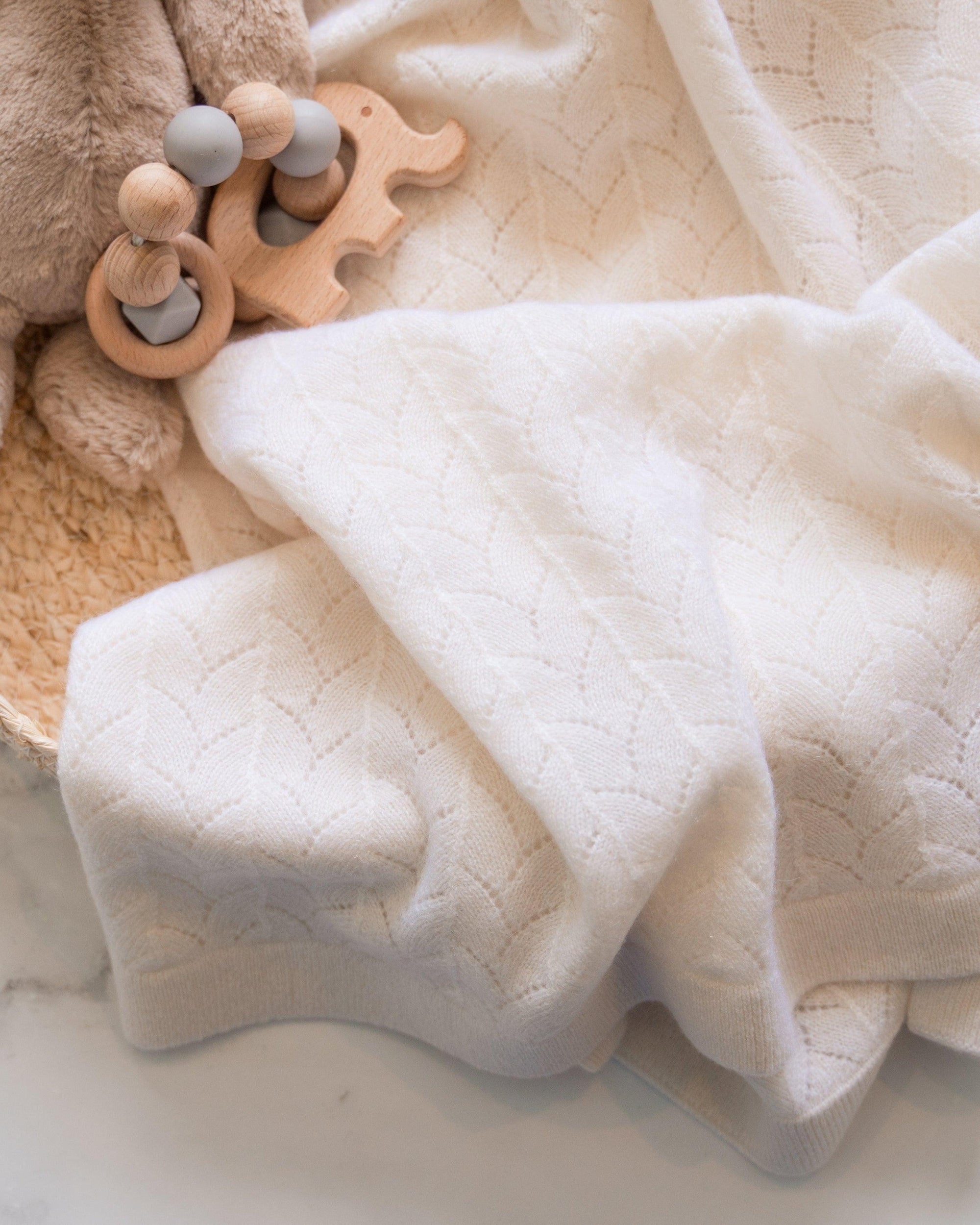 Vintage Cashmere Baby Blanket - Leaf - Heirloom Cashmere Australia