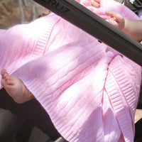 Cashmere Cable Knit Baby Blanket - Blush
