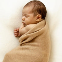 Cashmere Plain Knit Baby Blanket - Cinnamon - Heirloom Cashmere Australia