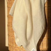 Cashmere Plain Knit Baby Blanket - Cream - Heirloom Cashmere Australia