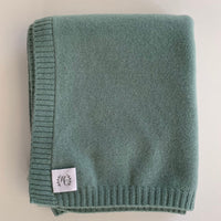 Cashmere Plain Knit Baby Blanket - Sage - Heirloom Cashmere Australia