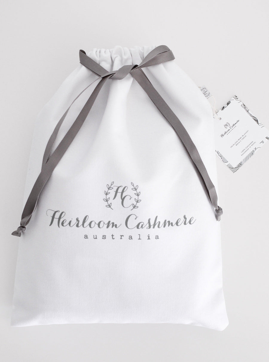 Cashmere Plain Knit Baby Blanket - Sage - Heirloom Cashmere Australia