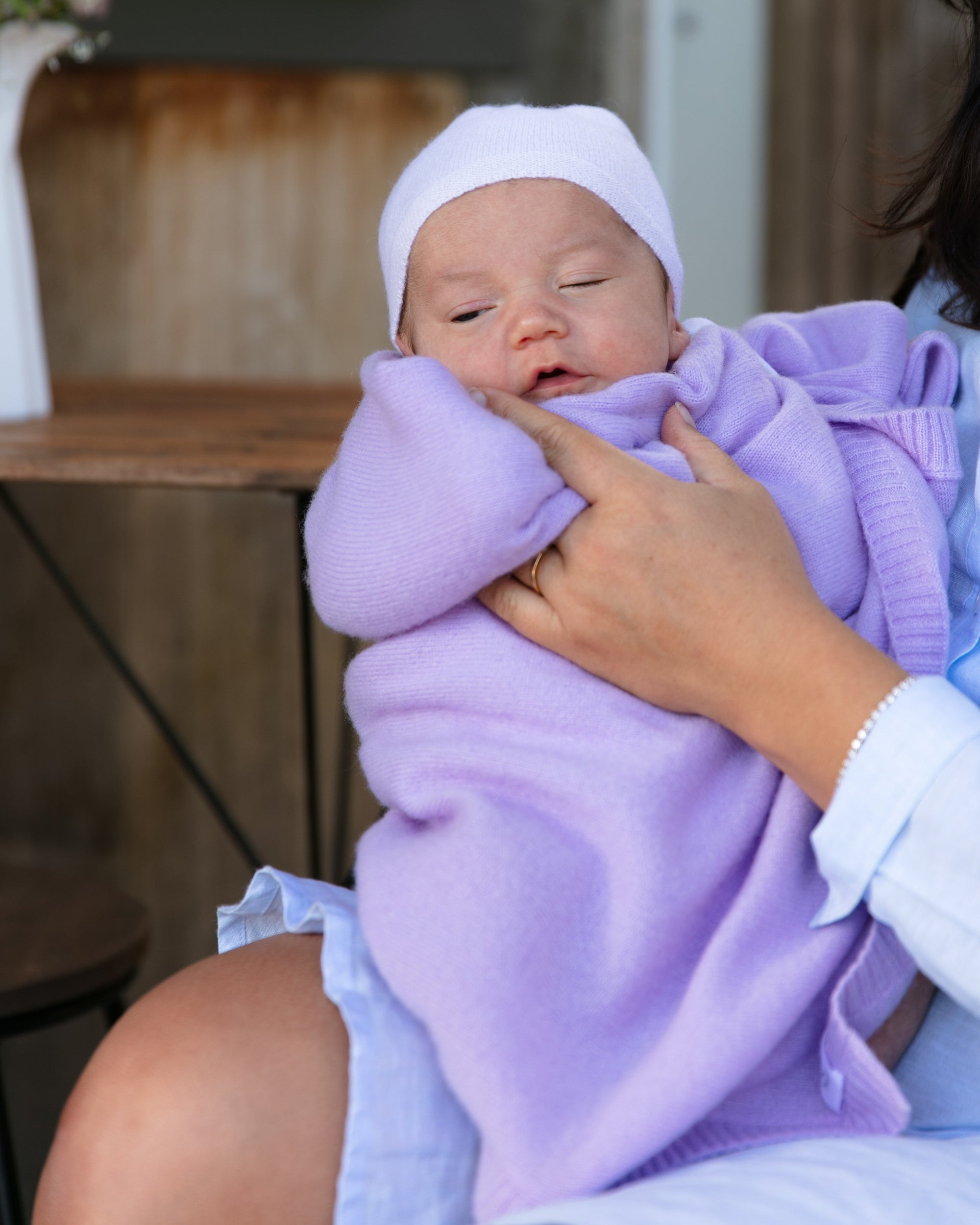 cashmere baby blanket lavender 2