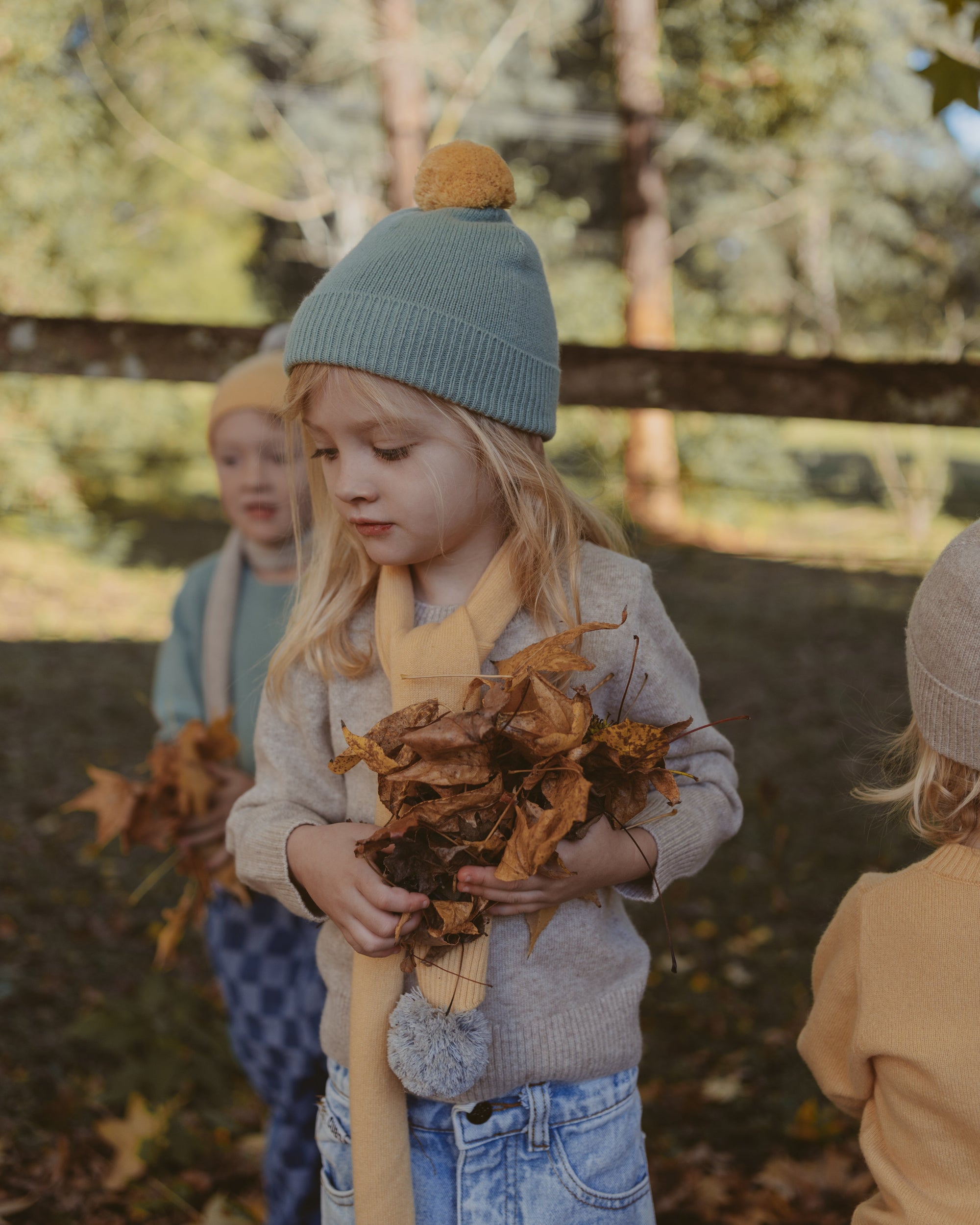 cashmere kids beanie sage 3