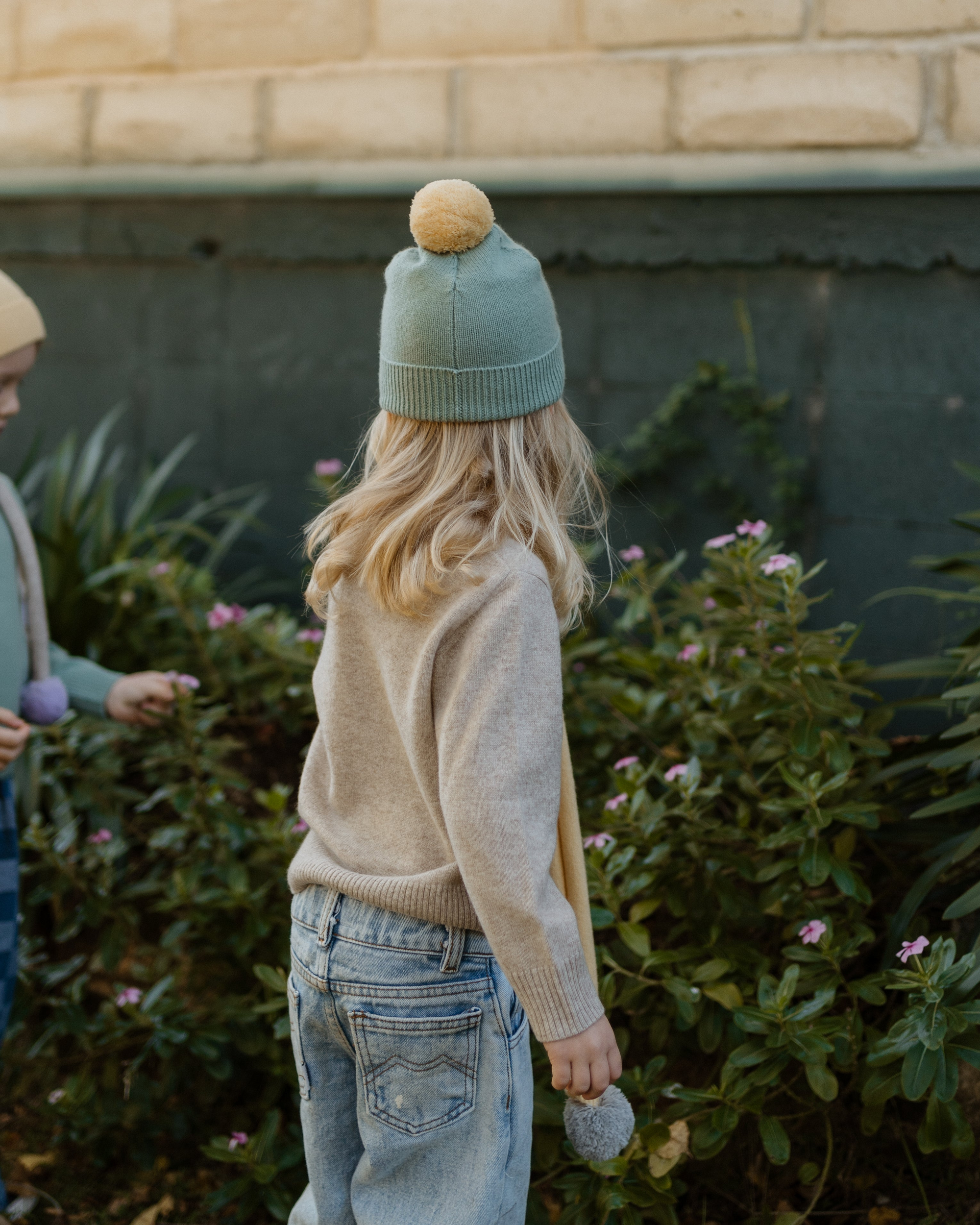 cashmere kids beanie sage 4
