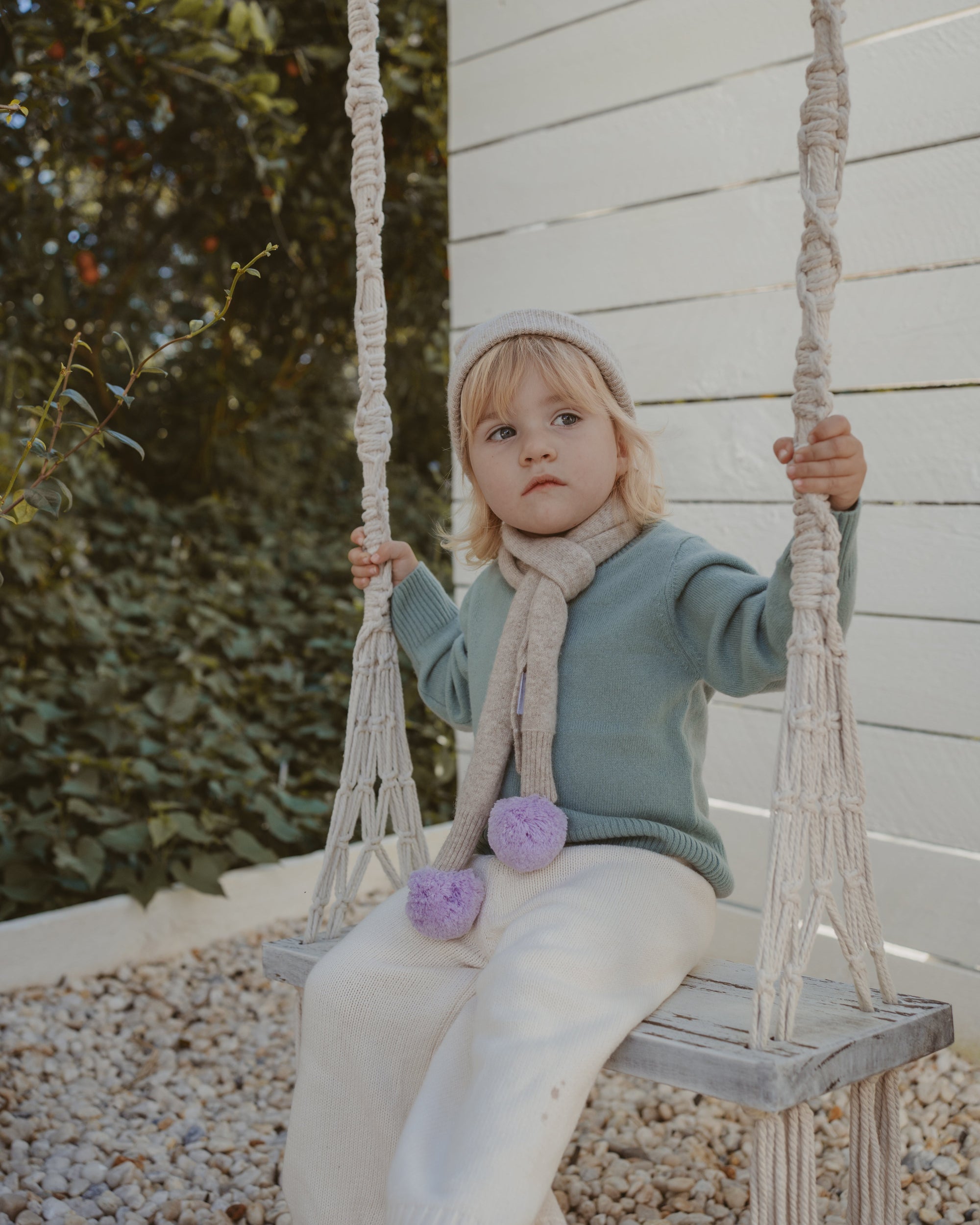 cashmere kids pom-pom scarf 2