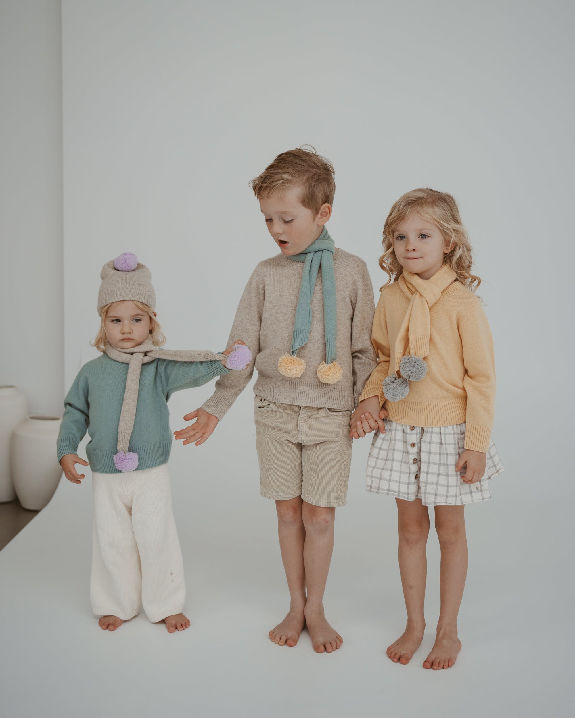 cashmere kids pompom scarf 2