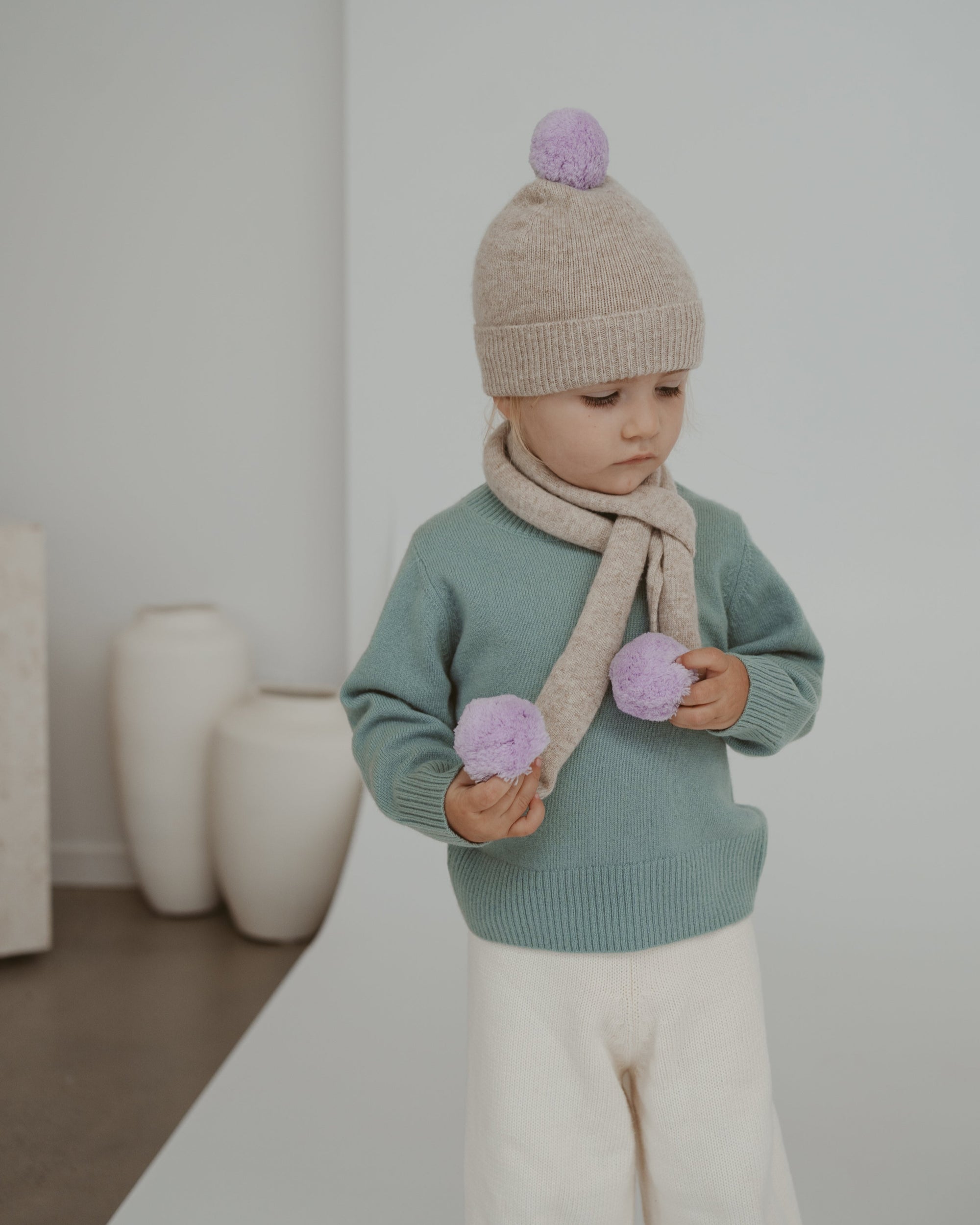 cashmere kids pullover sage 4